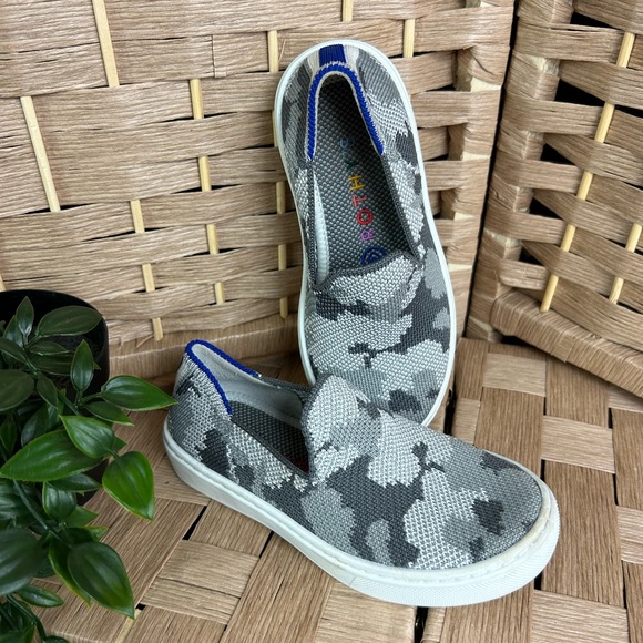 Rothy's Shoes Rothys The Kids Sneakers Grey Camo Slip On Shoes Size